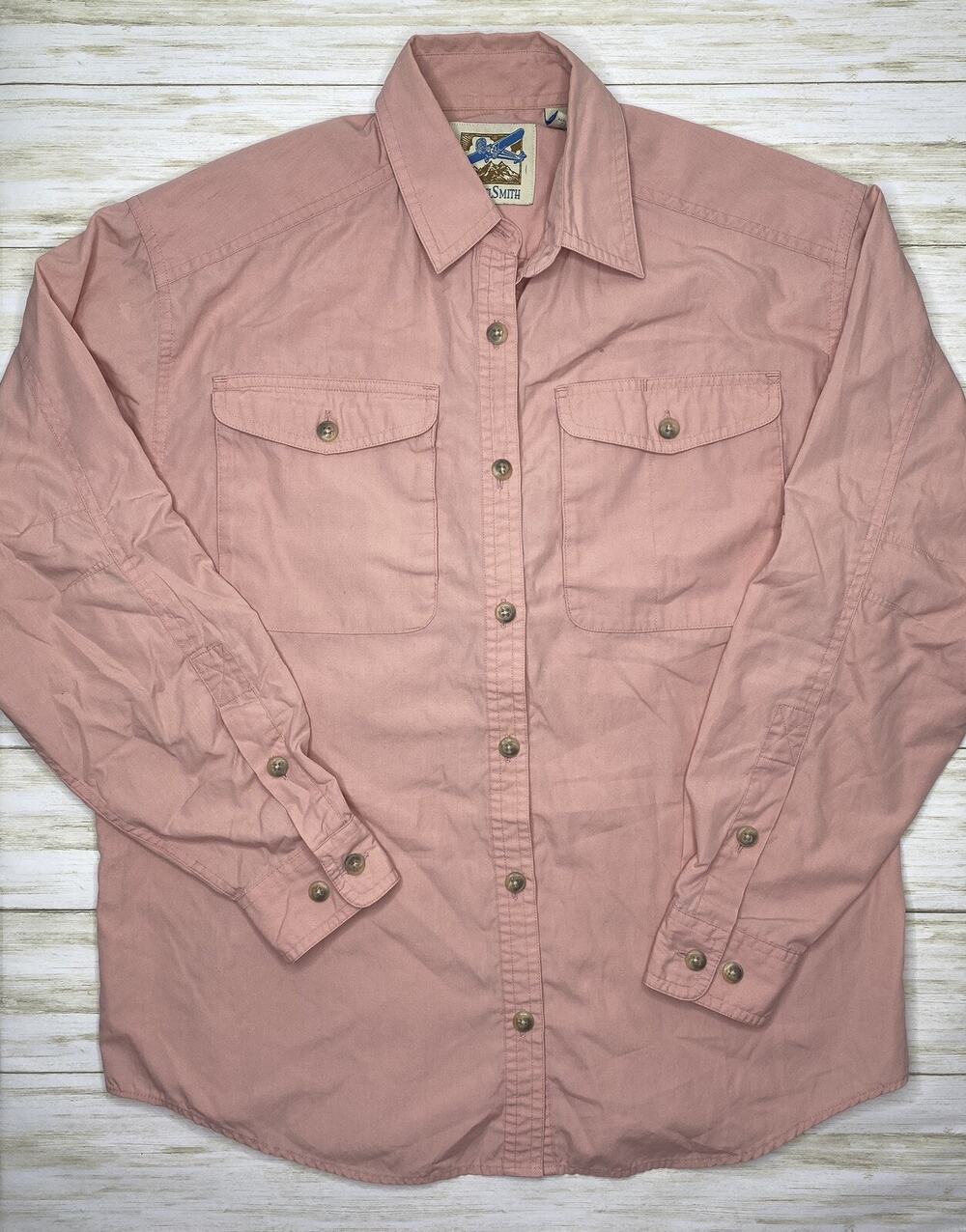 Travel Smith Adventure Gear Womens Womens Size S Light Pink Roll Up Sleeve Shirt